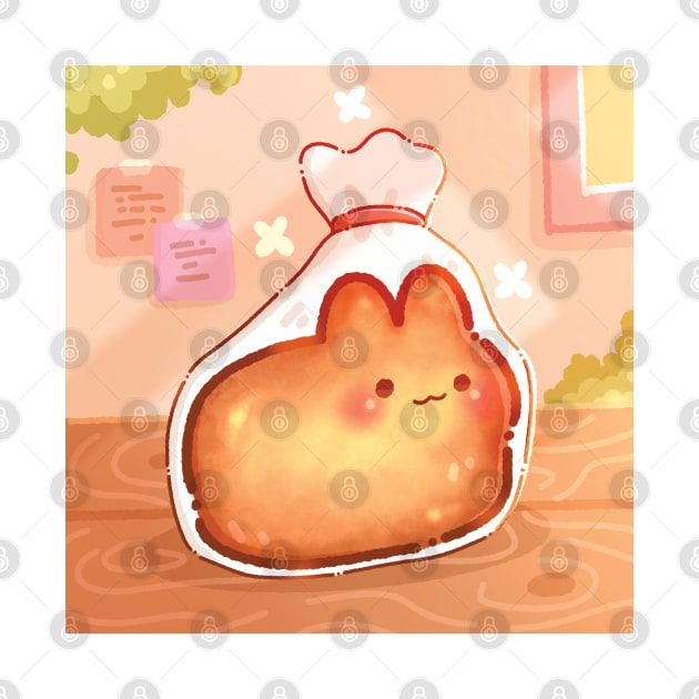 Cute Bunny Loaf Bread with Background by Pikusapi