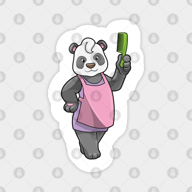 Panda as Hairdresser with Comb Magnet by Markus Schnabel