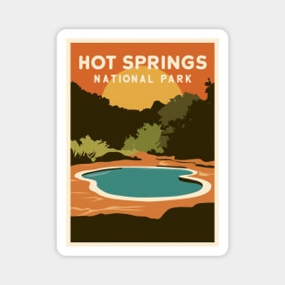 Hot Springs National Park Retro Sunset Magnet