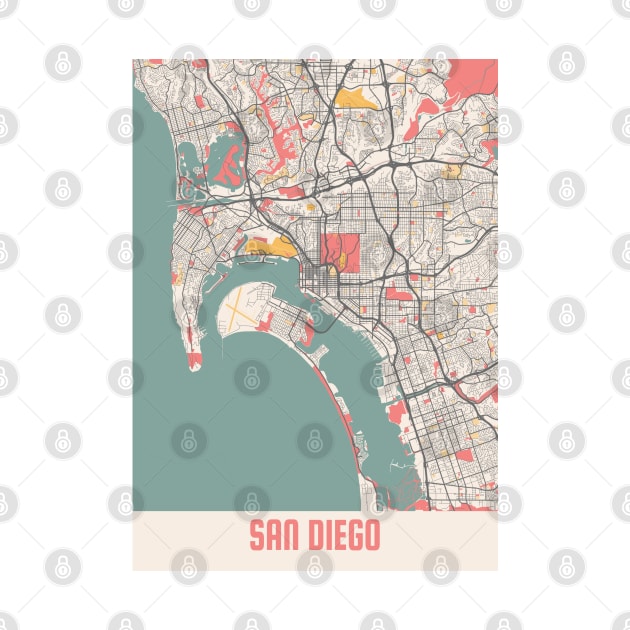 San Diego - United States Chalk City Map by tienstencil