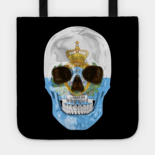 San Marino Flag Skull - Gift for Sammarinese With Roots From San Marino Tote