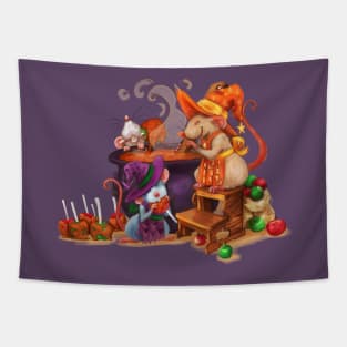 Caramel Apple Witches Tapestry