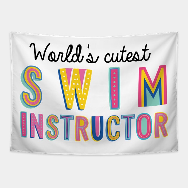 Swim Instructor Gifts | World's cutest Swim Instructor Tapestry by BetterManufaktur