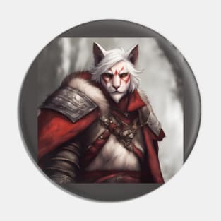 fantasy cat knight red Pin