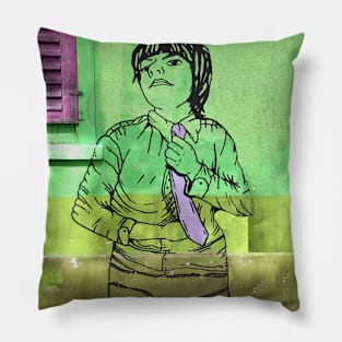 Green Girl Attitude Pillow