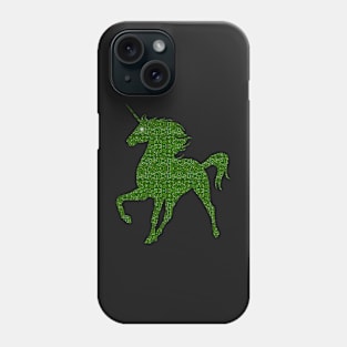 Green Faux Glitter Magical Unicorn Phone Case