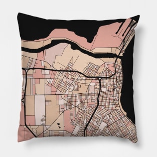 Corpus Christi Map Pattern in Soft Pink Pastels Pillow