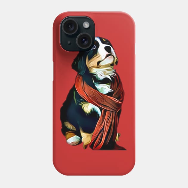 Berner Bernese Mountain Dog Puppy Holiday Cute Phone Case by GraviTeeGraphics