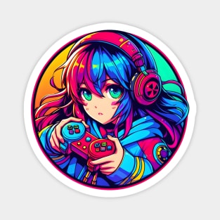 Gaming splash gamer girl Magnet