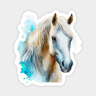 Horse Head Art, Watercolor Painting Magnet
