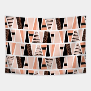 Black and Pink Block Stripes Tapestry