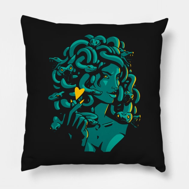 Medusa heart and love Pillow by mehdime