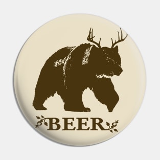 Bear Deer Funny Pin