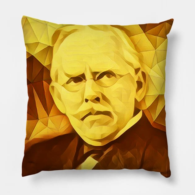 Jacob Riis Golden Portrait | Jacob Riis artwork 11 Pillow by JustLit