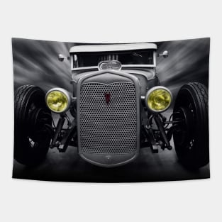 hot rod v8, black and white Tapestry