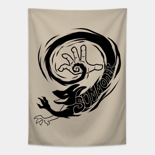 Summoner Class - Black Design Tapestry by CliffeArts