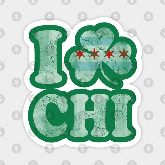 Chicago Flag Irish Shamrock St Patricks Day CHI Magnet by E