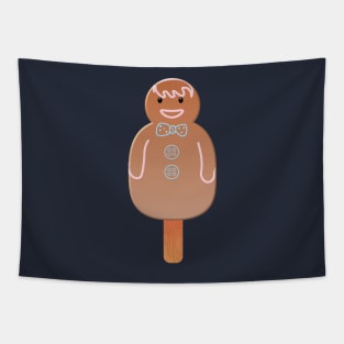 Christmas In July Cute Festive Gingerbread Man Popsicle Tapestry