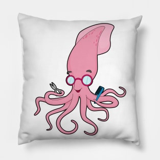 Squid Hairdresser Scissors Pillow