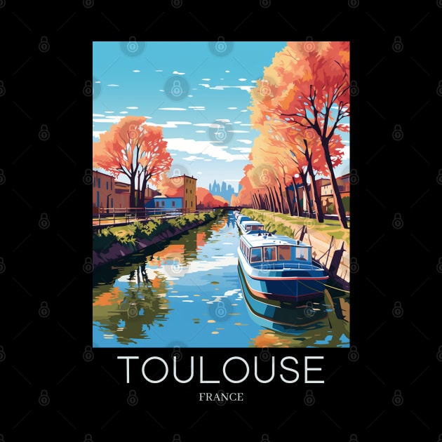 A Pop Art Travel Print of Toulouse - France by Studio Red Koala