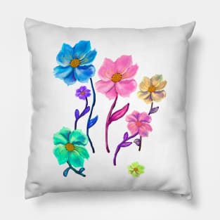 Flowers colorful pastel colourful spring time flower aesthetic for Nature lovers and Gardeners Pillow