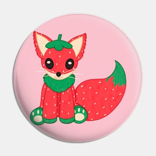 Strawberry Fox Pin