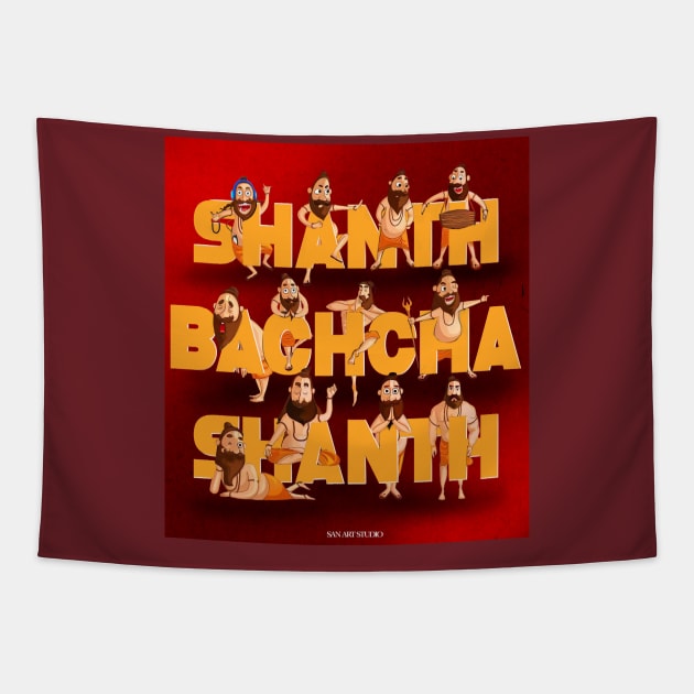 Shanth bachcha Shanth Tapestry by SAN ART STUDIO 