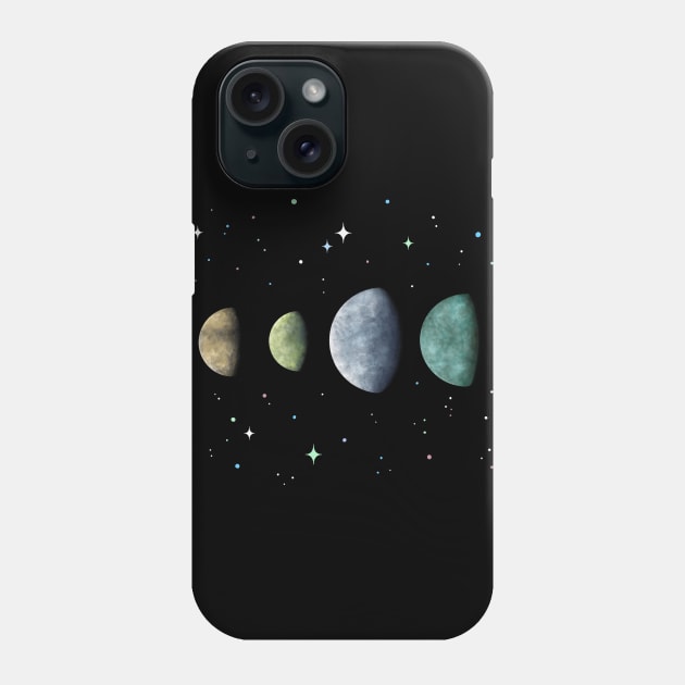 moons of Jupiter Phone Case by Episodic Drawing