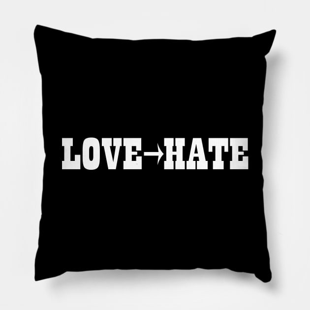 LOVE HATE Pillow by PAULO GUSTTAVO