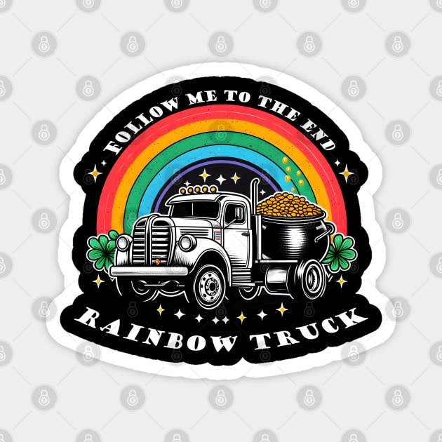 Rainbow Ride Vintage Truck Magnet by MakerMind8.2