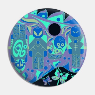 mayan ufo atlante ecopop pattern Pin