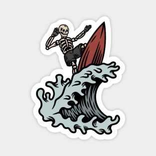 Surfer skeleton Magnet