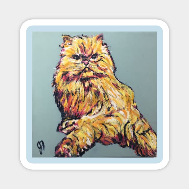 Nosey Josie Persian Cat Magnet by Jeneralarts