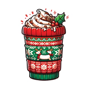 Christmas Coffee Cup - Festive Sweater Design with Holiday Greetings T-Shirt