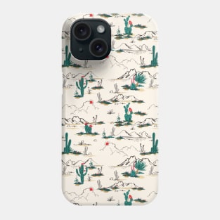 Desert Cactus and Mountains Phone Case