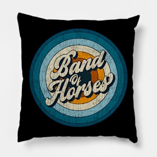 Band Of Horses - Retro Circle Vintage Pillow