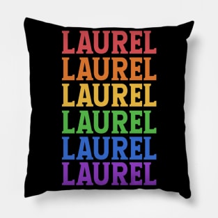 LAUREL RAINBOW TYPOGRAPHY Pillow