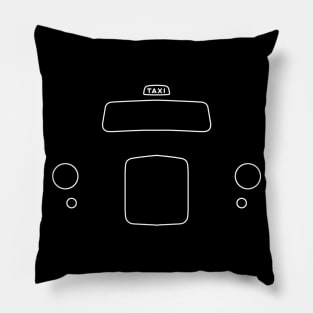 London black cab taxi Fairway FX4 outline graphic (white) Pillow