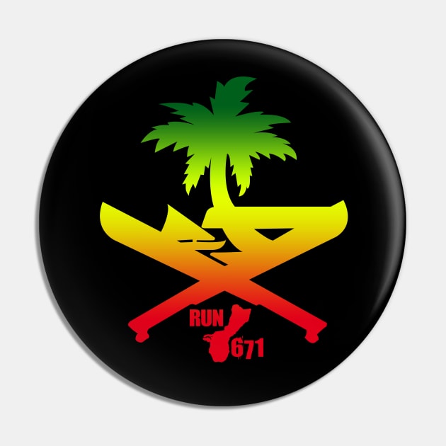 RUN 671 Guam Machete Seal Reggae Pin by RUN 671 GUAM