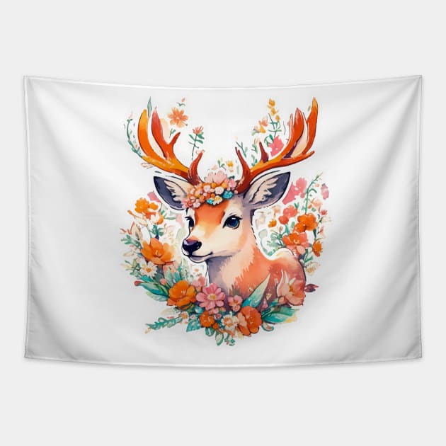 Minimal Cute Baby Deer Tapestry by Imagination Gallery