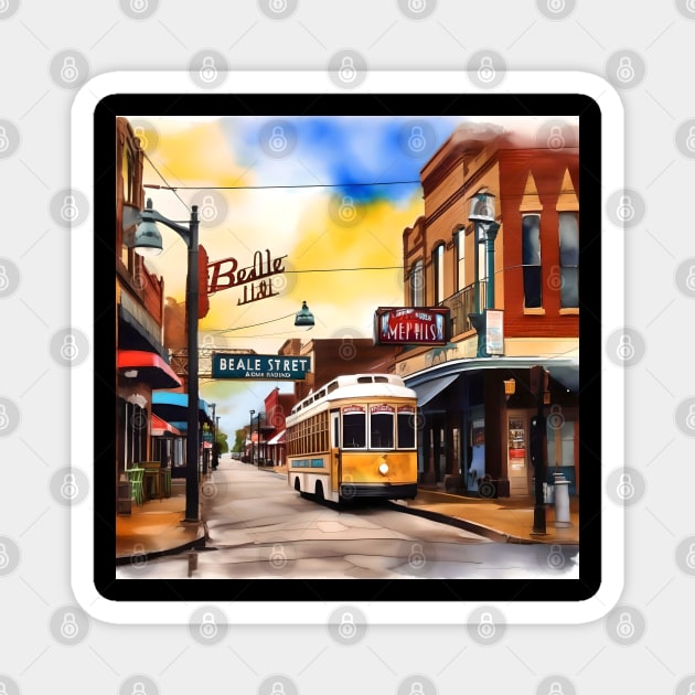 Memories of Memphis - Beale Street Magnet by Oldetimemercan