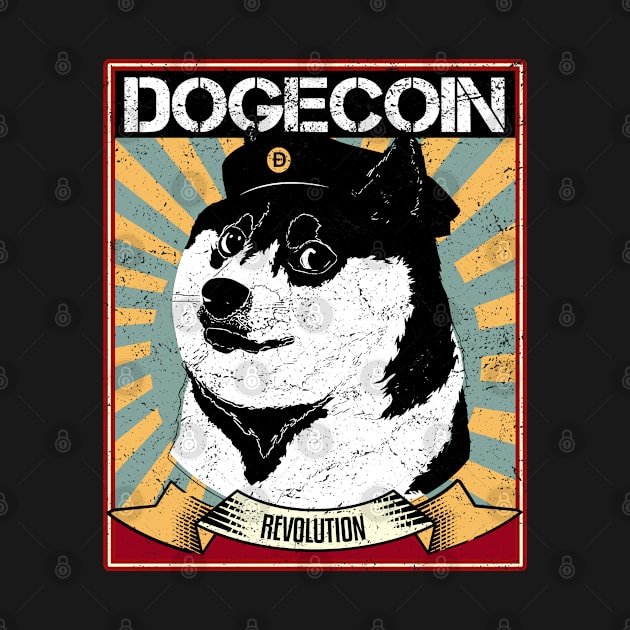 Dogecoin revolution doge guerrilla style vintage retro by AtelierAmbulant