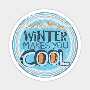 Fun Cool Winter Vintage Graphic Magnet