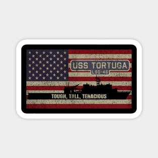 Tortuga LSD-46 Ship Dock Vintage USA American Flag Gift Magnet