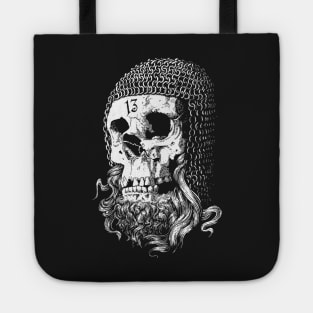 Templar Skull (white on background colour) Tote