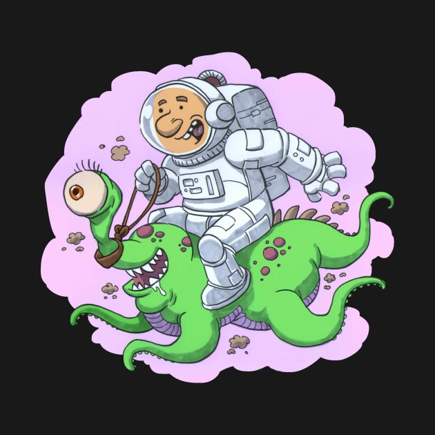 astronaut with alien by nedesem