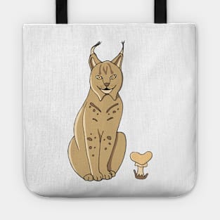 Lovely woodland lynxes on dark foliage Tote