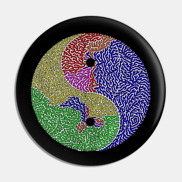 Rainbow Yin and Yang Pin by NightserFineArts