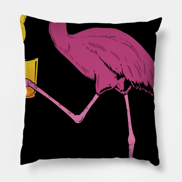 Pink Flamingo Gift Design Retro Flamingos Be A Flamingo Tee Pillow by Linco