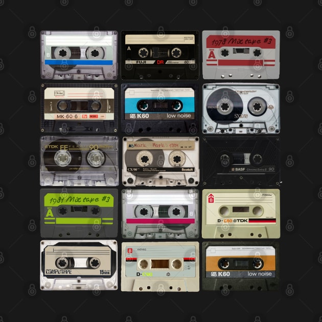 Cassette Tapes Music Lovers Retro Vintage Audio Design by blueversion